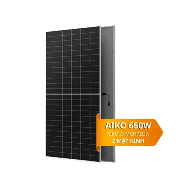 Tấm pin năng lượng mặt trời AIKO 650W 2 mặt kính – Hiệu suất 24.4%