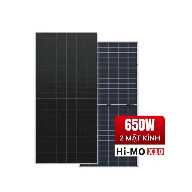 Tấm pin LONGi Hi-MO X10 650W 2 mặt kính LR7-72HVD-650M