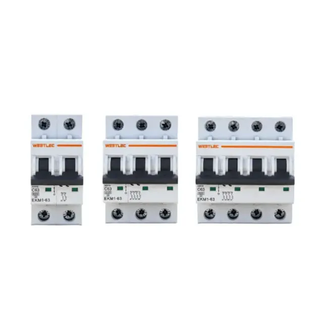 MCB AC 63A 6kA 2P/3P/4P WESTLEC EKM1-63