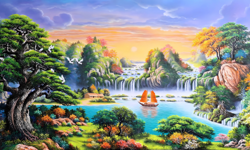 Tranh sơn thủy hữu tình 01